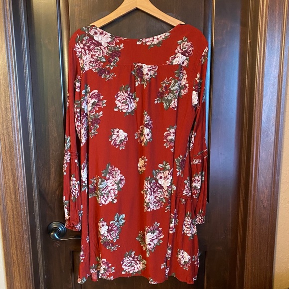 {Gilli} red floral tier boho mini dress - Picture 7 of 13